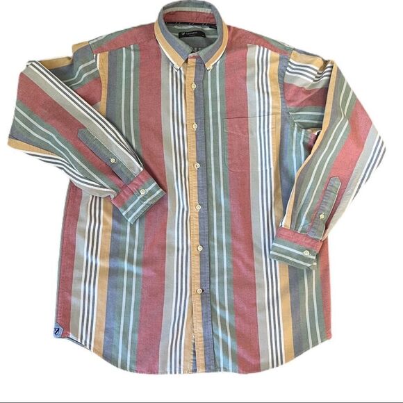 Cremiux Striped Button Up Shirt. Spring/Summer Colors. Size Med. Great Cond!! - Picture 1 of 9
